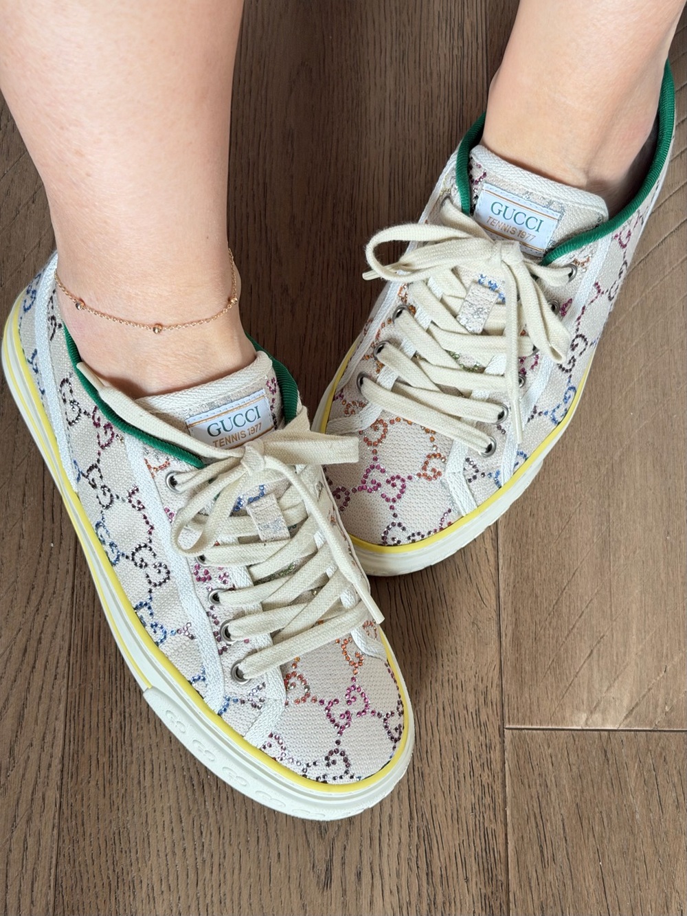 Gucci tennis 1977 embellished Canvas Low-Top Sneakers